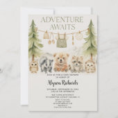 Editable Gender Neutral Fall Woodland Baby Shower Kaart (Voorkant)