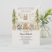 Editable Gender Neutral Fall Woodland Baby Shower Kaart (Staand voorkant)