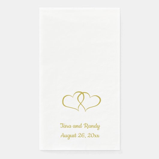 Editable Gold Linked Hearts Servet (Voorkant)