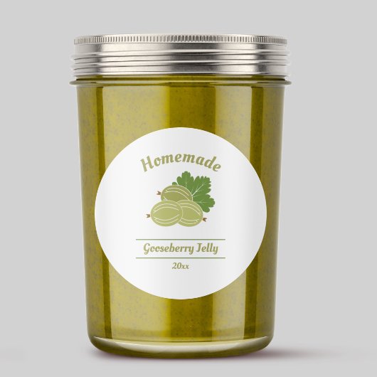 Editable Gooseberry Jelly Label Sticker