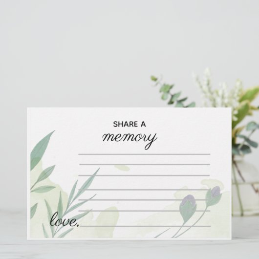 Editable Greenery Share a Memory Kaart (Staand voorkant)