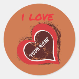 Editable Grunge Heart Love Design – Add Your Own T Ronde Sticker