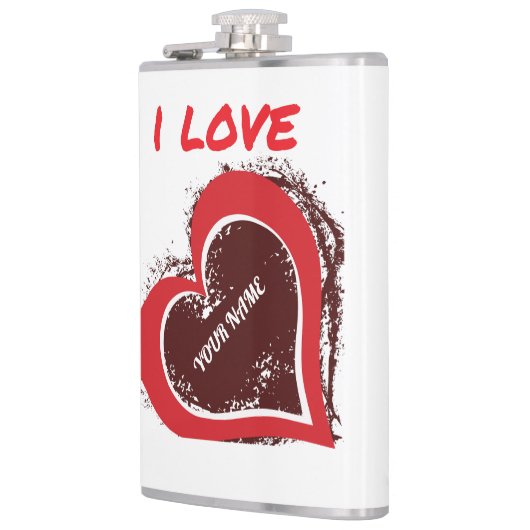 Editable Grunge Heart Love Design – Add Your Text Heupfles (Links)