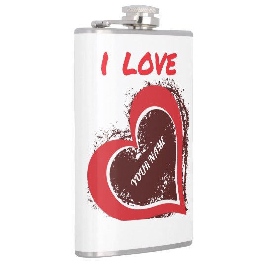 Editable Grunge Heart Love Design – Add Your Text Heupfles (Rechts)