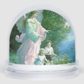 Editable Guardian Angel With Children Sneeuwbol (Voorkant)