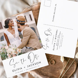 Editable Hand Lettered White sparen de Foto van de Briefkaart