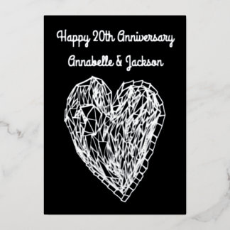Editable Happy Jubileum Love Heart Folie Card Folie Uitnodiging