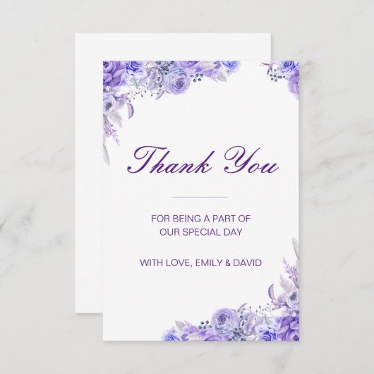 Editable Hartelijk dank, aangepaste bruiloft Kaart (Voorkant / Achterkant)