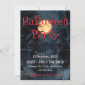 Editable Haunted Gate Halloween Party Invitation (Devant)