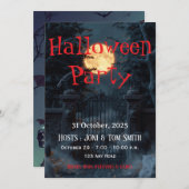 Editable Haunted Gate Halloween Party Invitation (Devant / Derrière)