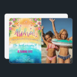 Editable Hawaiian Birthday Kids Photo Invitation<br><div class="desc">Editable Hawaiian Birthday Kids Photo Invitation</div>