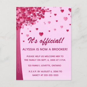 Editable Heart Tree Adoption Celebration Uitnodiging Briefkaart