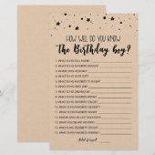 Editable Hoe goed ken je de jongen van de verjaard (Voorkant / Achterkant)