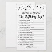 Editable Hoe goed ken je de jongen van de verjaard (Voorkant / Achterkant)