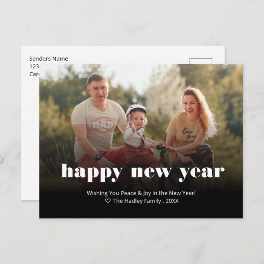 Editable Holiday Foto Feestdagenkaart (Voorkant / Achterkant)