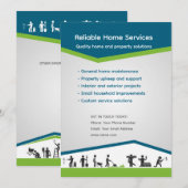 Editable Home Services Flyer Template Kaart (Voorkant / Achterkant)