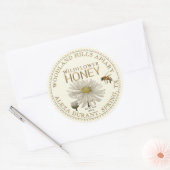 Editable Honey Jar Bee Wildflower Label Ivory (Envelop)