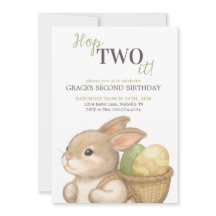 Editable Hop Two It Easter 2nd Birthday Bunny