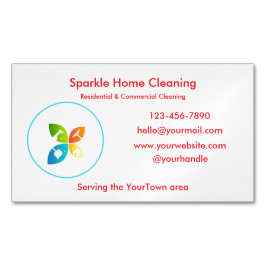 Editable House Cleaning Business Card Magnetisch Visitekaartje