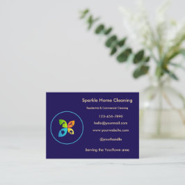Editable House Cleaning Business Card Visitekaartje