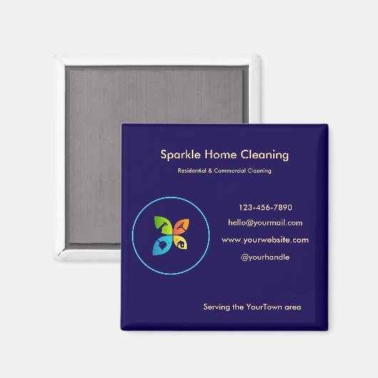 Editable House Cleaning Business Magnet Modern Des (Recto/Verso)