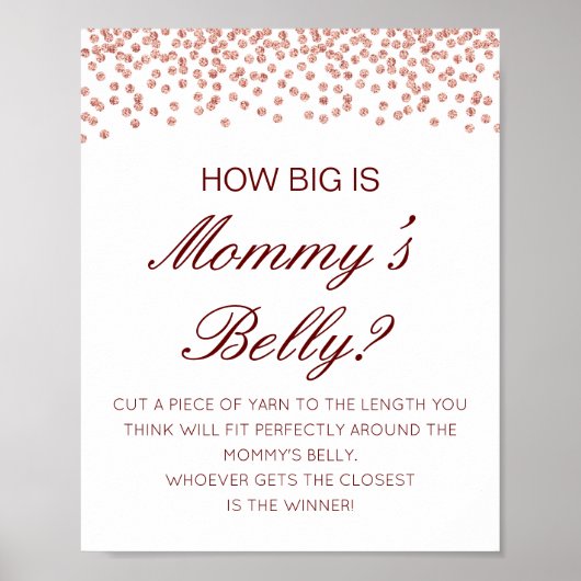 Editable How Big is Mams Belly Game Poster (Voorkant)