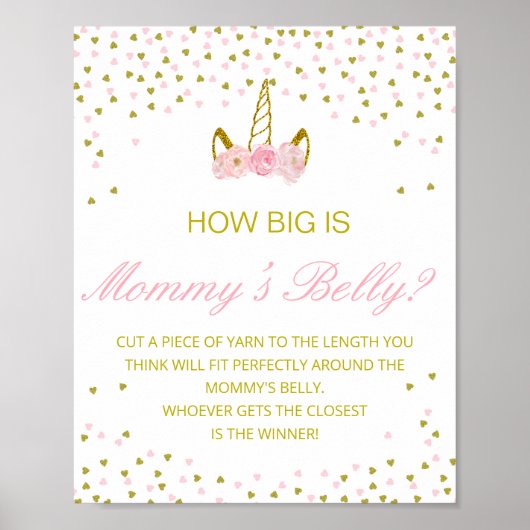 Editable How Big is Mams Belly Game Poster (Voorkant)