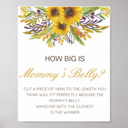 Editable How Big is Mommy's Belly Game Poster (Devant)