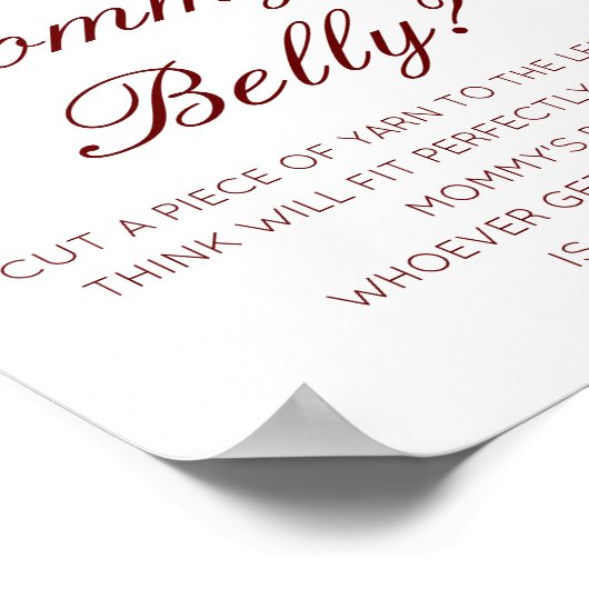 Editable How Big is Mommy's Belly Game Poster (Coin)