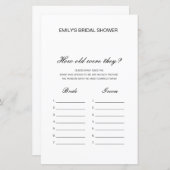Editable How old were they Bridal Shower Game (Voorkant / Achterkant)