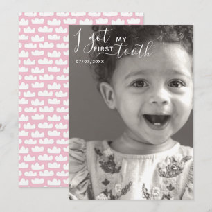 Editable Ik heb mijn eerste tandenkaart Feestdagenkaart