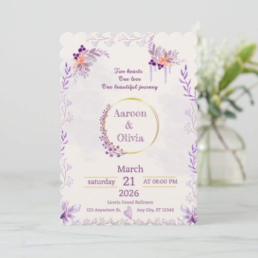 Editable Intimate Garden Wedding Invitation (Debout devant)