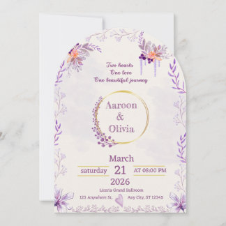 Editable Intimate Garden Wedding Invitation Kaart