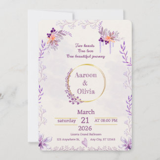 Editable Intimate Garden Wedding Invitation Kaart