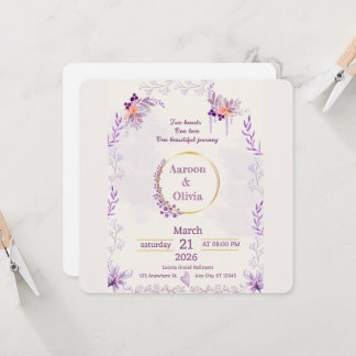 Editable Intimate Garden Wedding Invitation Kaart