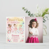 Editable Invitation de danse de fille avec photo (Debout devant)