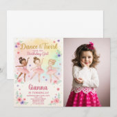 Editable Invitation de danse de fille avec photo (Devant / Derrière)