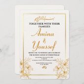 Editable Islamic Nikkah Invitation Kaart (Voorkant / Achterkant)