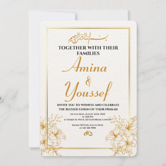 Editable Islamic Nikkah Invitation  Kaart