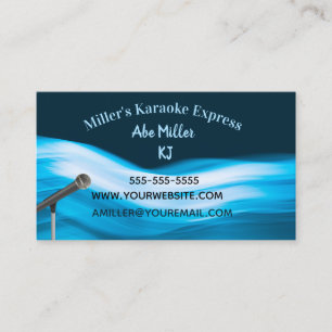 Editable Karaoke Jockey Microphone Visitekaartje