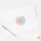 Editable Kids Birthday Sticker Cute Unicorn Party (Enveloppe)