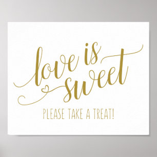 EDITABLE KLEUR! Love is Sweet Calligraphy Sign Poster