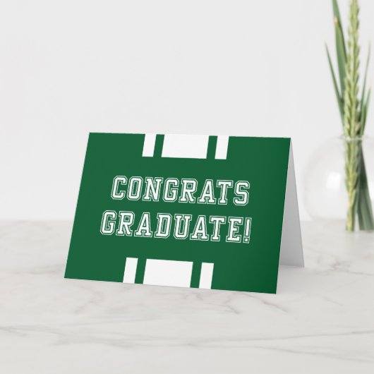 Editable Kleur Varsity Congrations Afstuderen Kaart (Voorkant)