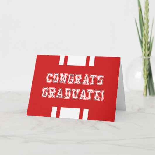 Editable Kleur Varsity Congrations Afstuderen Kaart (Voorkant)