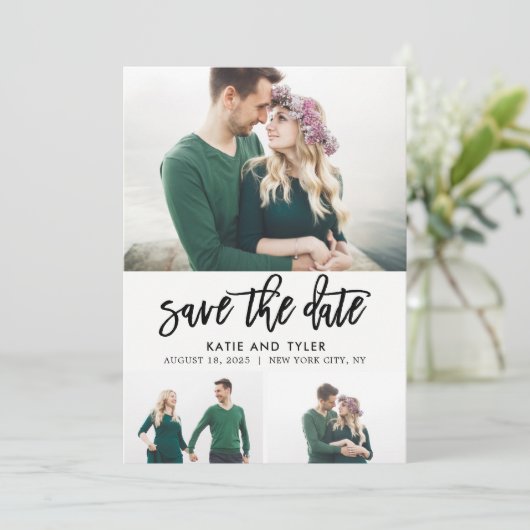 EDITABLE KLEUR VOOR geborsteld charme opslaan Datu Bedankkaart (Staand voorkant)