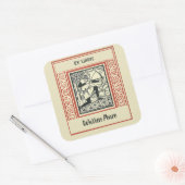 Editable  Kneeling Archer Bookplate Vierkante Sticker (Envelop)