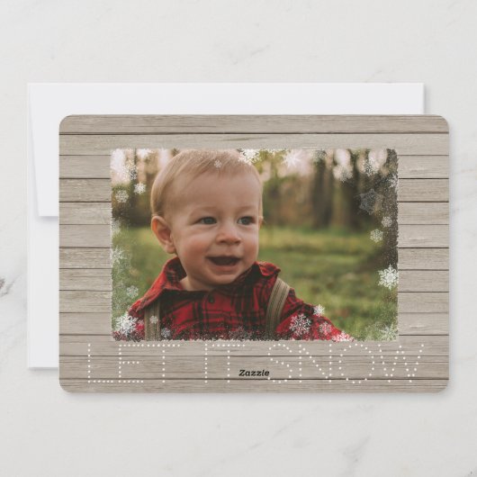 Editable Let it Snow Snowflake Carte photo de vaca (Dos)