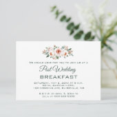 Editable Light Pink Roses Post Wedding Breakfast RSVP Kaartje (Staand voorkant)