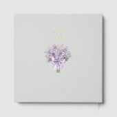 Editable Lilac Floral and Gold Wedding Guestbook (Verso)