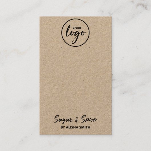 Editable Logo Kraft Verpakking Kaarten Visitekaartje (Voorkant)